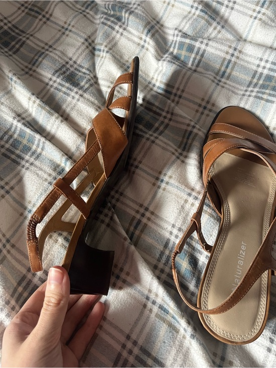 Naturalizer Shoes - Naturalizer Tan Brown Strappy Block Heel Sandals